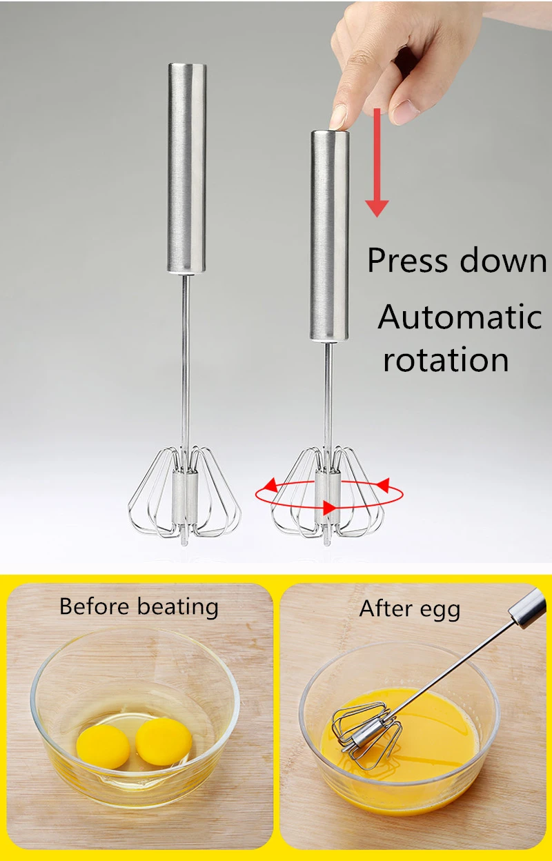 Кухонный инструмент для яичного крема, соуса, полуавтоматический блендер, ручной вращающийся ручной взбиватель для яиц