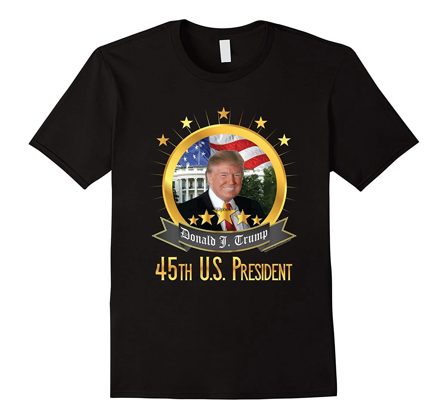 Футболка с изображением Дональда J Трампа 45-го президента США золотые звезды |
