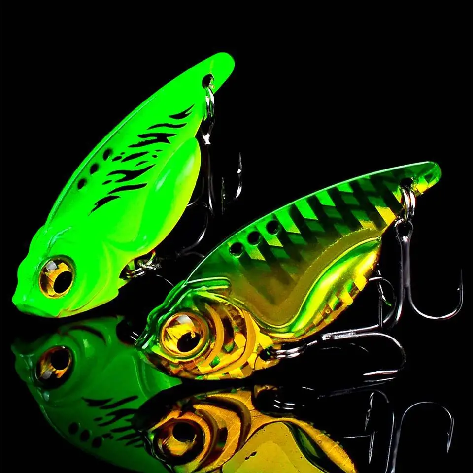

1pc 7g 10g 15g Metal VIB Lure 3D Eyes Pencil Balancer Spoon Jig Painting Fishing Lure Hard Bait Fishing Tackle Treble Hook