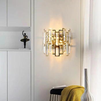 Modern Crystal Light Luxury Golden Black Wall Light 3