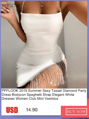 PFFLOOK летнее элегантное женское платье с кисточками Клубное однотонное вечернее платье Сексуальное мини белое платье с открытыми плечами и кисточками