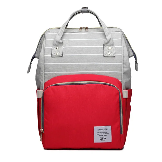 Модная сумка для подгузников для мам, Большая вместительная сумка для подгузников, дорожный рюкзак для кормления, сумка для ухода за ребенком, женская модная сумка - Цвет: Red stripe