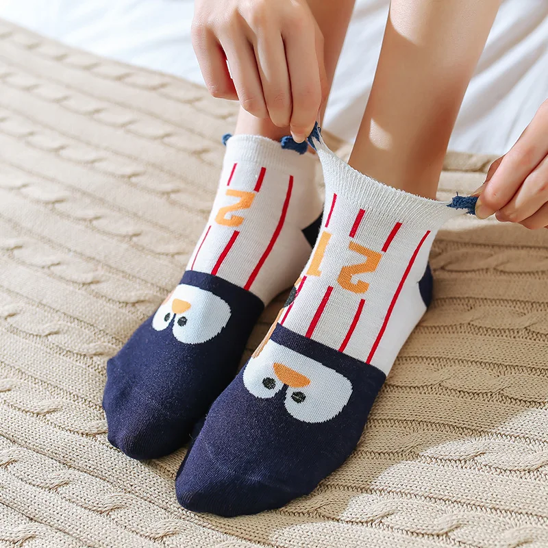 Fast Shipping 2020 Hot Sale 5 Pairs Slipper Invisible Cartoon Women's Short Socks Cotton No Show Socks For Women
