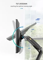 Nowy F100A sprężyna gazowa ramię 22-35 cal ekran uchwyt na 360 obrót obrotowe pochylenia Monitor biurkowy ramię montażowe 2-13kg USB3.0 porty 4