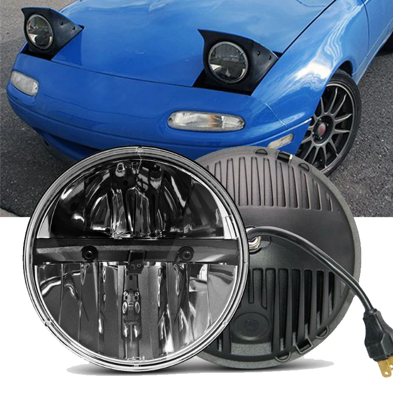 

1PC 6000K 7inch Black Round LED Headlight with Hi-Lo Beam for Jeep Wrangler JK TJ LJ CJ Hummer H1 H2