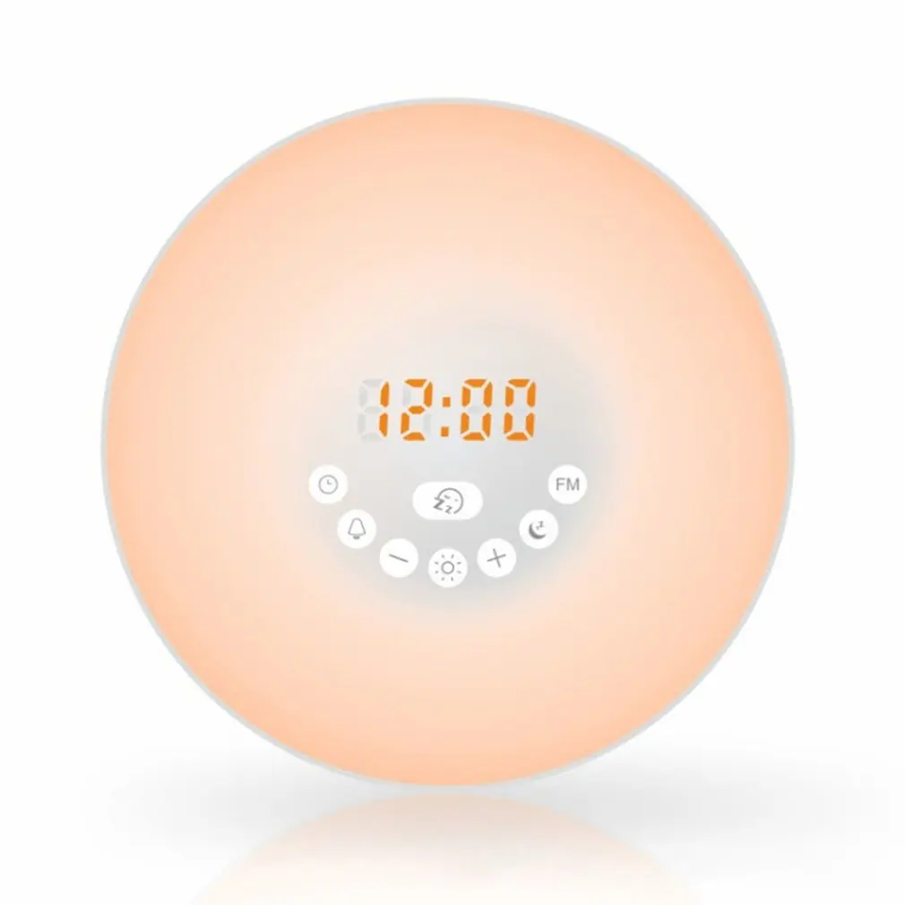 

Led Alarm Clock Bedside Atmosphere Light Intelligent Simulation Sunrise Wake-up Light Sunset Sleepless Night Light Colorful