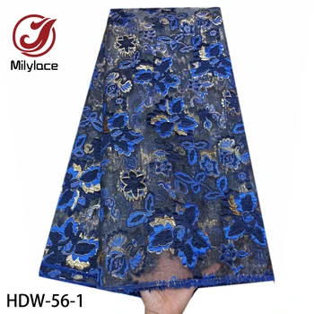 

African Lace Fabric 2020 High Quality Embroidered Brocade Organza Tulle Lace Fabric for Nigeria Party Dress HDW-56
