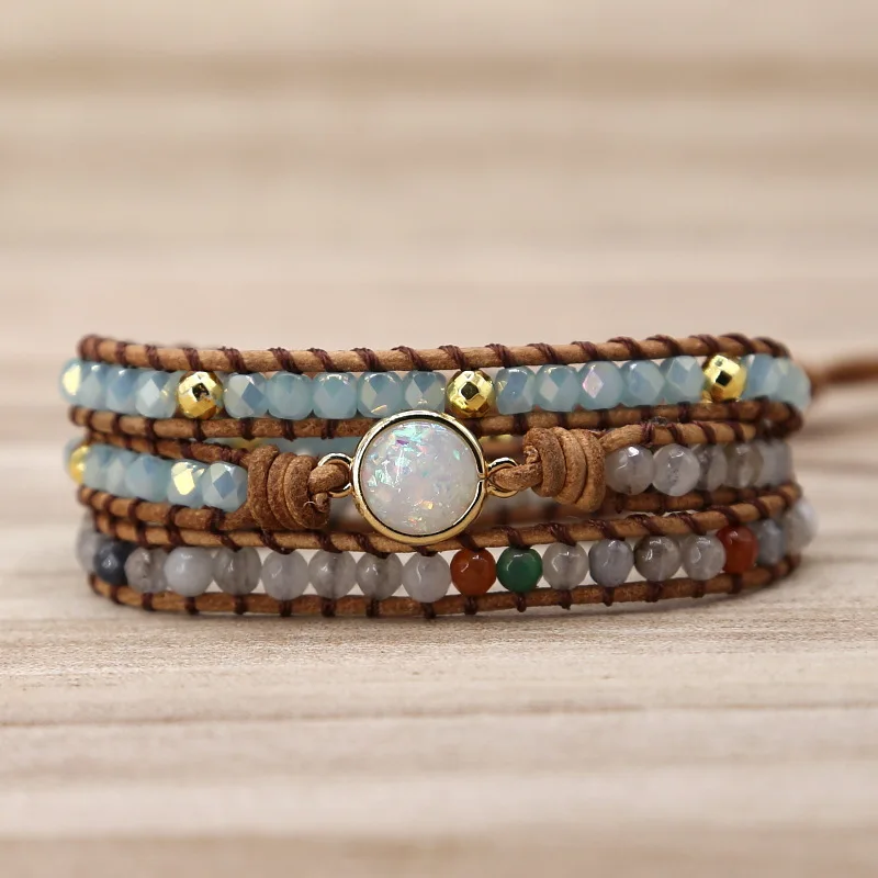 as mulheres opel natural pedra grânulo pulseiras