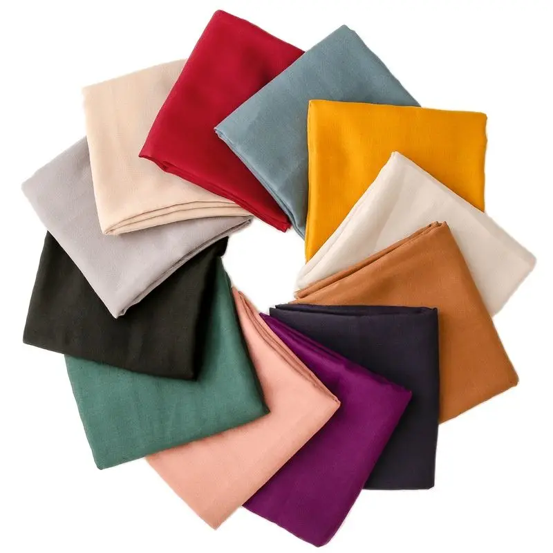 Spain Fashion High Quality Plain Solid Viscose Scarf Lady Candy Color Hijab Shawls and Wraps Female Foulard Echarpe Muslim Caps