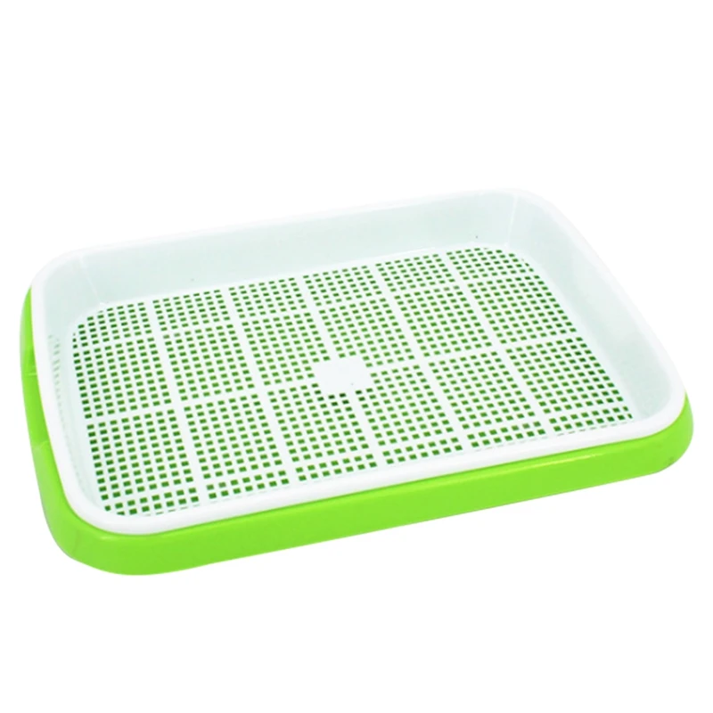 

Hot Sale 4Pc/Set Plant Flower Germination Tray Box Double-Layer Seed Sprouter Nursery Tray Hydroponics Basket (Green#)