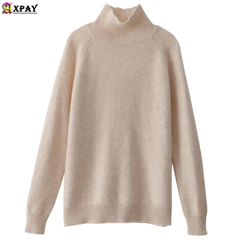 

Turtleneck Women Knitted Sweater Solid Wool Sweater Plus Size Winter Clothes for Female Winter Fashion Long Sleeve Pullovers