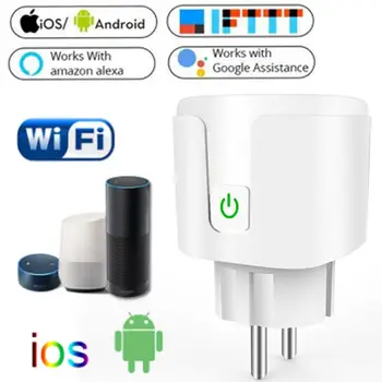 

10A/16A Smart Socket Plug WiFi Wireless Remote Control Socket Adaptor Power On And Off With APP Alexa Intelligent Free DIY