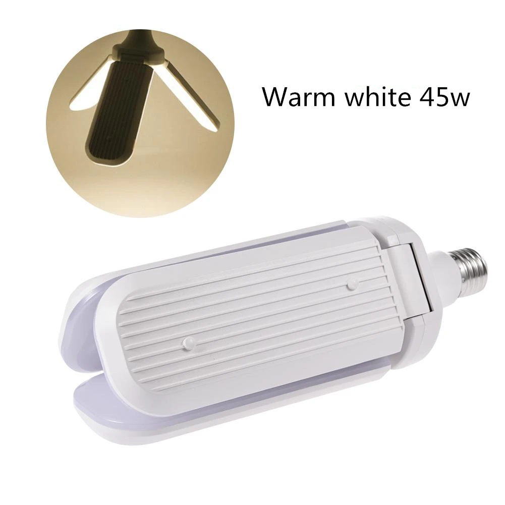Деформируемый гаражный светильник светодиодный highbay 30 Вт E27 110-265 в потолочный светильник для гаража/чердака/подвала/светодиодный светильник для дома - Цвет: Warm white 45w