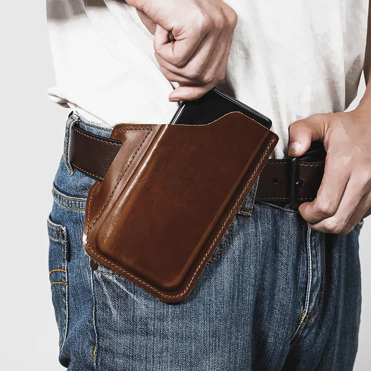 Genuine leather cell phone holster Clearance