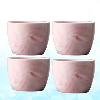 

4Pcs Marble Vein Pattern Flowerpot Mini Planter Minimalist Desktop Flower Pot Mini Tabletop Decoration Succulent Planter 0002 Pi