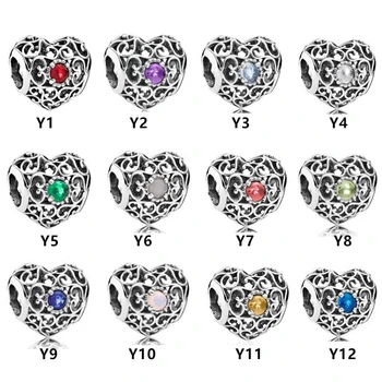 

YDX 925 Sterling Silver Bracelet Accessories December Birthstone Beaded Amulet Child Charm Gift Valentine's Pendant