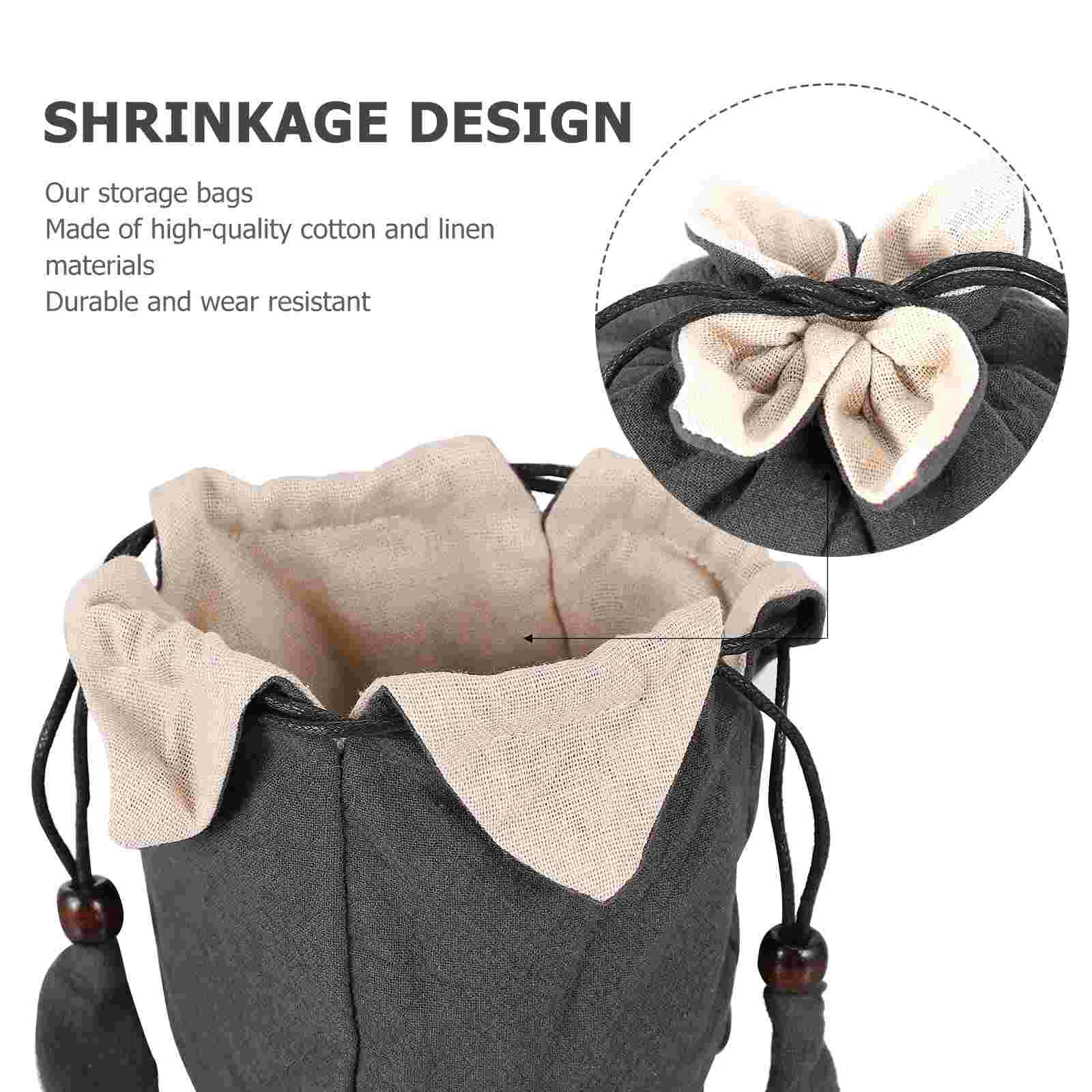 Tea Storage Bags Tea Set Storage Teaware Portable Teapot Bag Tea Cups Cup Travel Cotton Linen Drawstring