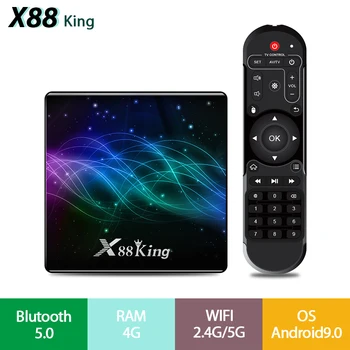 

X88 King Android 9.0 TV BoAmlogic S922X 4GB DDR4 RAM 128GB ROM 1000M LAN 5G WIFI bluetooth 5.0 Android 9.0 4K Set Top Box