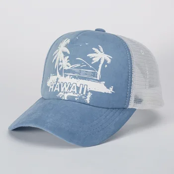 

Summer lovers sun net hat beach coconut tree baseball cap ladies breathable sun hat men's tide