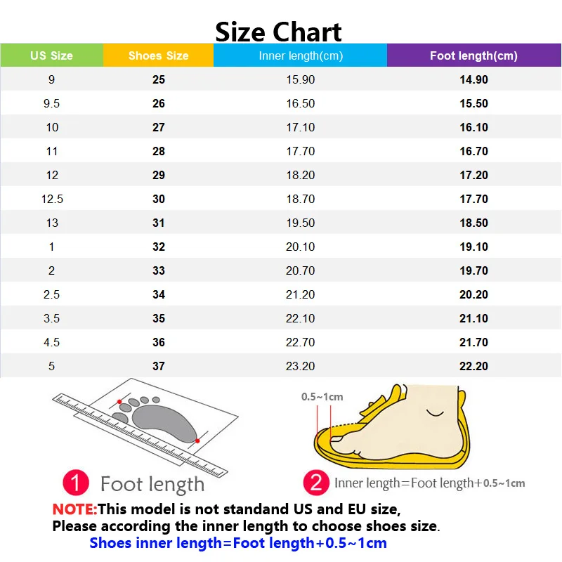 girls shoe size