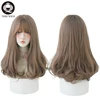 7JHH WIGS Light Brown Wig For Women With Fringe Fashion Heat Resistant Mid-Length Synthetic Wig ► Photo 2/5