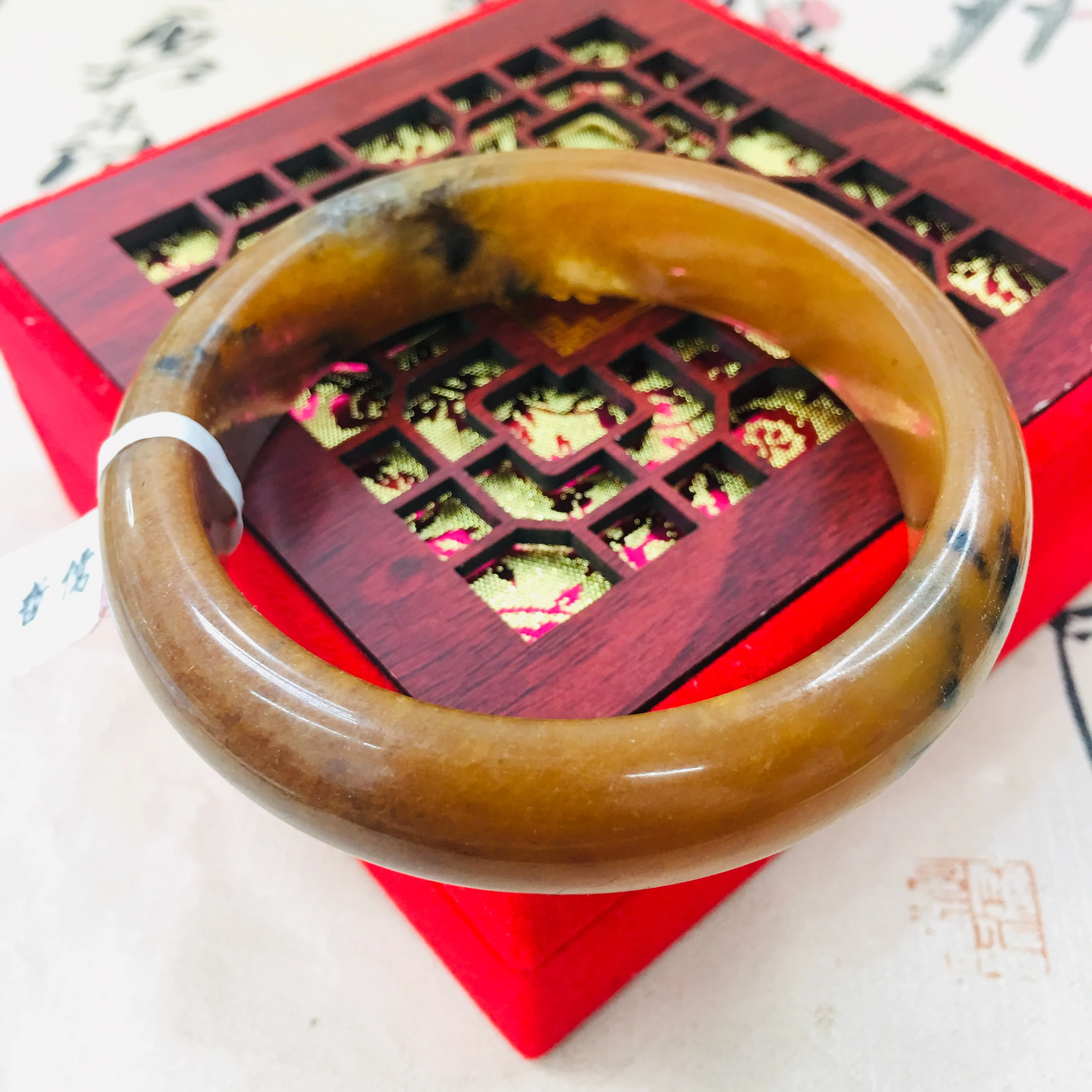 Натуральный Синьцзян камень резной золотой двухцветный 53-62 браслет красивый браслет с дизайном «Принцесса» отправить подруге, чтобы отправить маму