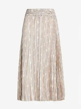 

Cat Footprints Women Pleated Midi Skirt Casual High Waist Long Skirt Female Clothing