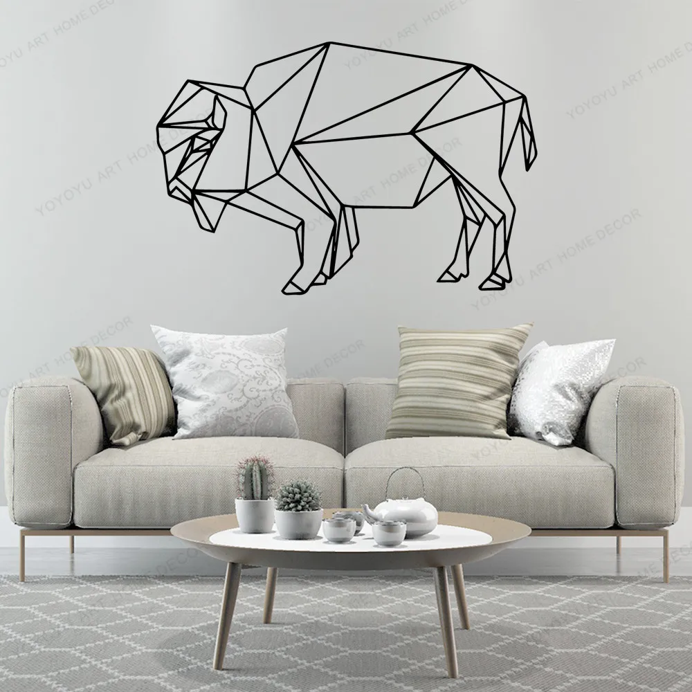 

Geometry Bull Wall Sticker Geometric Vinyl Wall Decor For Living Room Kids Room Decoration Decal Stickers Murals AY2008