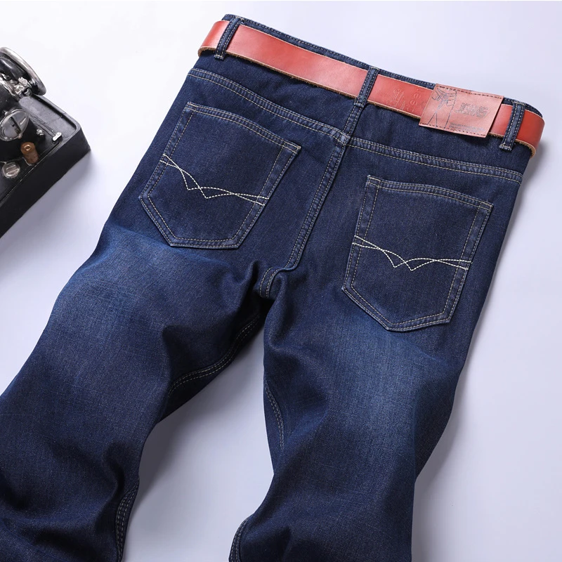 CHOLYL Новые мужские теплые джинсы высокого качества Известные бренды осенние зимние джинсы утепленные флисовые мужские джинсы длинные брюки 28-42