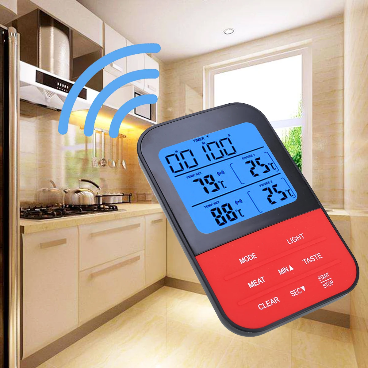 

Wireless Digital Cooking BBQ Thermometer Meat Oven Food Waterproof Mini Thermometer Kitchen Cook Probe With Hook