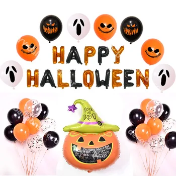 

Happy Halloween Balloon Garland Kit Set Halloween Theme Black Orange Latex Balloon Banner Party Kids Toys Home Party Decoration