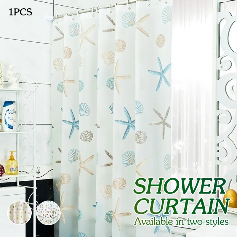 

Starfish Curtain Set Luxurious Shower Curtain Sunflower Waterproof Home Decor 3D Polyester Theme Bathroom Tarfish