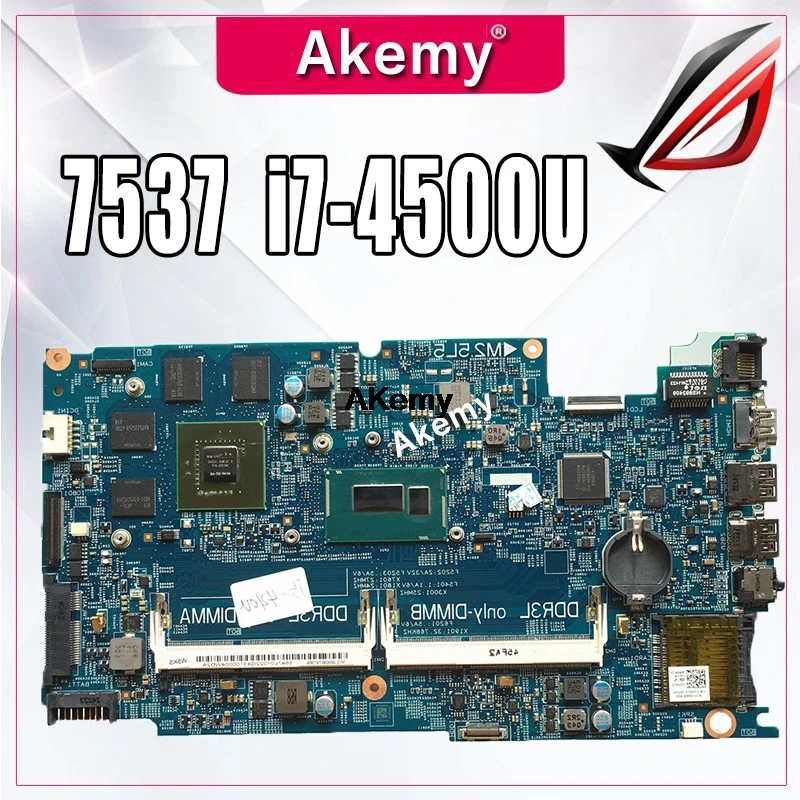 DOH50 MB 12322-2 PWB: KJ7NX placa база для DELL 7537 5GRP2 материнская плата для ноутбука процессор SR1EB I7-4500U ТЕСТ ОК