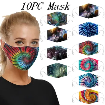 

10pcs 3D Printed Masks For Dust Protection Windproof Face Mask Washable Earloop Reusable Mascarillas Reutilizable Masque