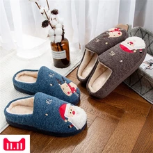 Мужская Рождественская обувь на плоской платформе; теплая Домашняя обувь с милым Санта-Клаусом и оленем; Мужская обувь; тапочки; zapatos de hombre