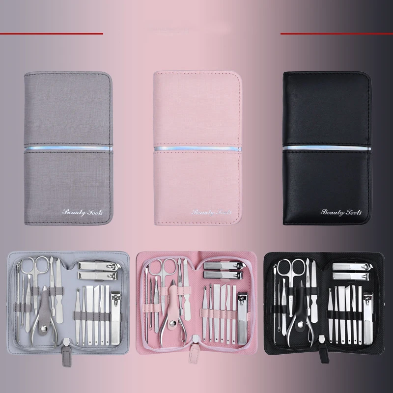 

Nordmyra 16Pcs/Set Multifunction Nail Clippers Set Stainless Steel Pedicure Scissor Tweezer Manicure Set Kit Nail Art Tools