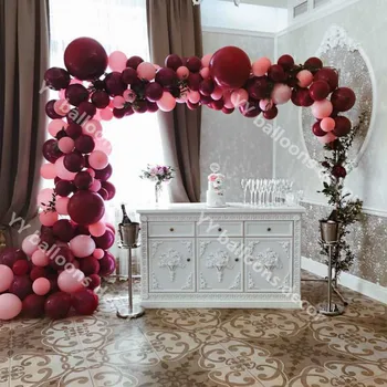 

DIY Balloon Garland Arch Kit 16Ft Long Ruby Pink Latex Air Balloons Pack for Baby Shower Birthday Party Globals Decor Supplies