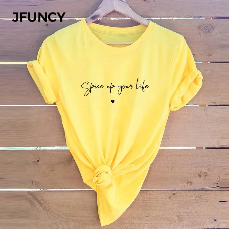 Женская футболка с короткими рукавами JFUNCY удобная повседневная в европейском и