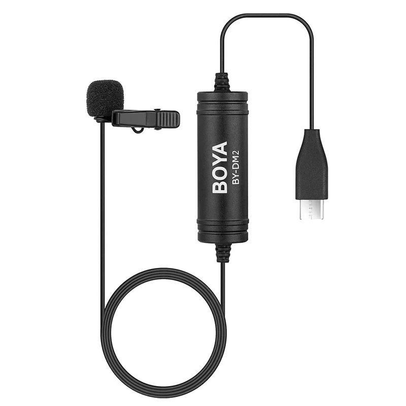 

BY-DM2 Omni-directional MIC Digital Lavalier Microphone Clip-on Video Recording Mic with Type-C for Android Devices