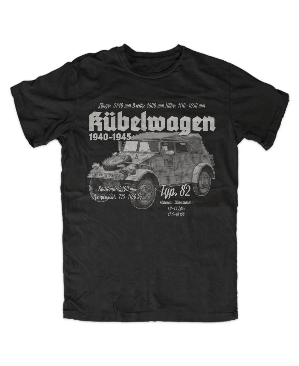 2019 Newest Men'S Funny Kubelwagen Typ 82 T-Shirt SCHWARZ Wh Wk Fahrzeug Oldtimer Kubel Esatzteile Milit T shirt |