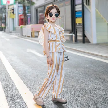 

2020 summer girls clothing sets blouse +pants two pieces children costume