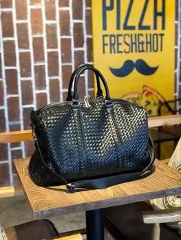 

Ladies hand travel bag. Casual fashion woven bag. Shoulder bag. Large capacity handbag.