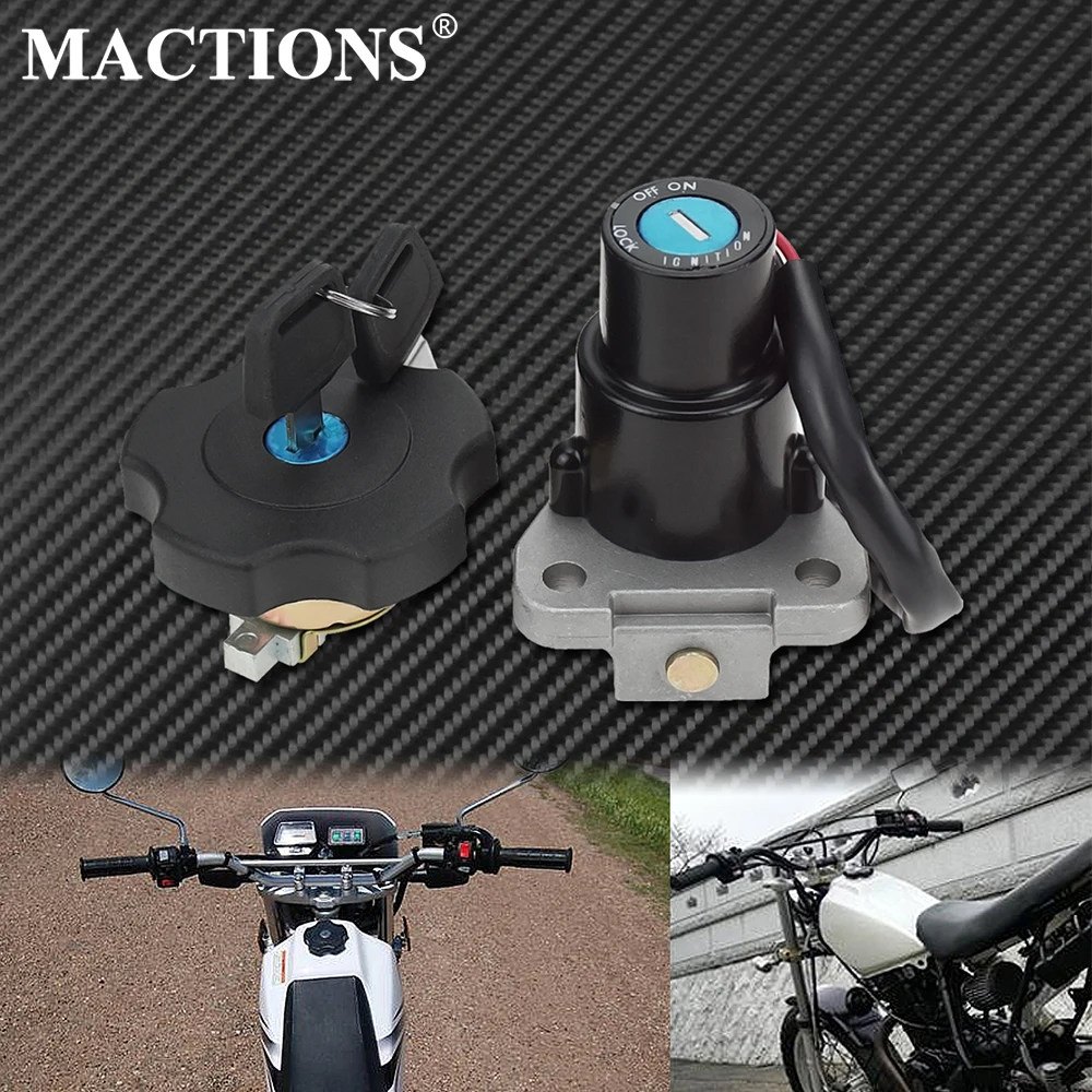 Motorcycle Key Cylinder Lock Motorcycle Ignition Switch Fuel Gas Cap Ignition Switch Lock Key for Yamaha XT225 Serow 225 XT600 90-95 TW200 03-17 DT200 DT200R