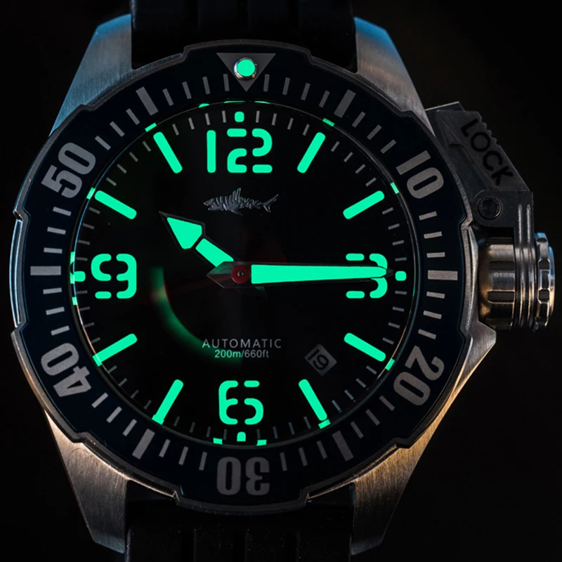 Мода лягушка человек автоматические механические Citizen 8215 движение 200 м Водонепроницаемость анти-погружение из нержавеющей стали часы для мужчин подарок