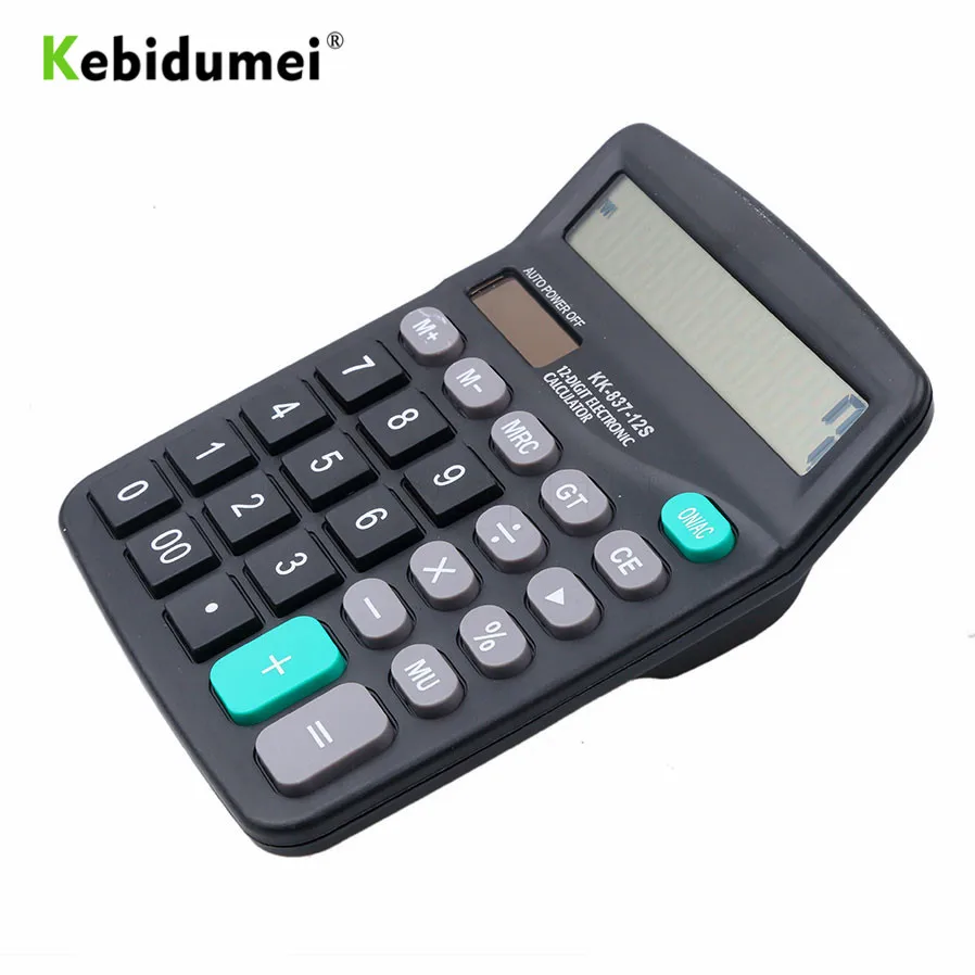 Kebidumei офис финансы калькулятор рассчитать коммерческий инструмент на солнечных батареях/Батарея Питание 12 цифр электронный Calculatory калькулятор