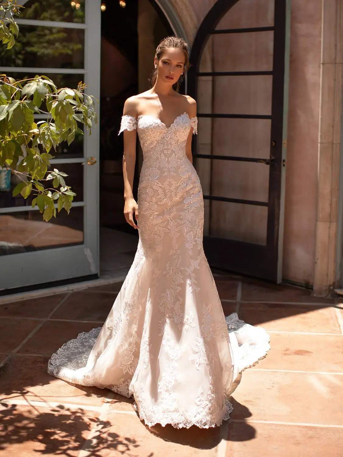 

New Classic Mermaid Wedding Dresses 2020 Sweetheart Cap Sleeve Court Train robe mariage Lace Bride Dresses Vestido longo