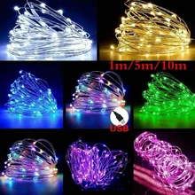 Fairy-Lights Led-String Party-Decoration Festival Copper-Wire Christmas Wedding Waterproof
