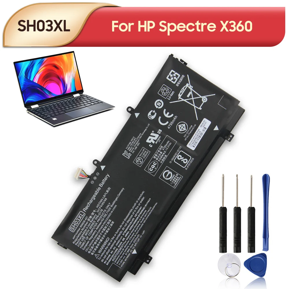 Оригинальная запасная батарея для ноутбука SH03XL фотосессия HP Spectre X360 CN03XL