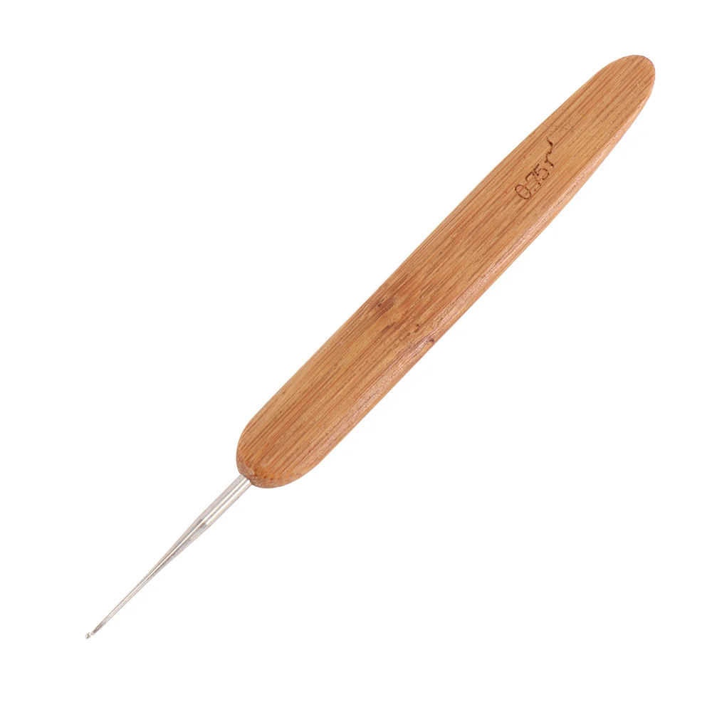 0.75mm 1 шт. одна голова крючком Крючки для игл для дредлока плетение волос изготовление бамбуковой ручкой с нержавеющей стали крючком Крючки для игл - Цвет: 0.75mm