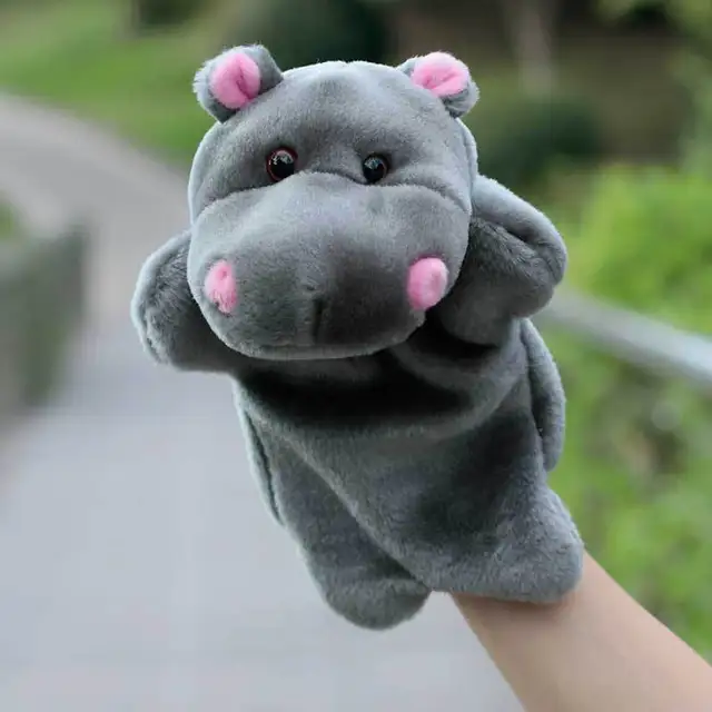 Cute animal hand puppet doll plush toy children's gloves doll kindergarten story props soothing doll gift prize for children 4